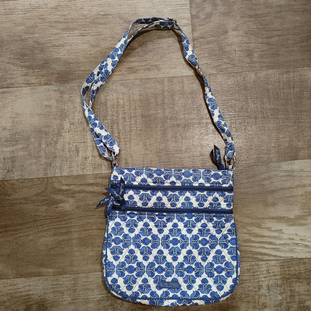 Vera Bradley Blue and White canvas  Crossbody Purse